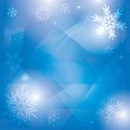 Abstract blue winter background with beautiful snowflakes - vector Royalty Free Stock Photo