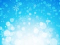 Abstract blue winter background with snowflakes Royalty Free Stock Photo