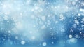 Abstract blue wintery christmas background with sparkling snowflakes and light bokeh