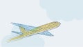 Abstract blue and yellow airplane template