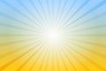 Abstract blue and yellow background with sun ray. Summer vector illustration Royalty Free Stock Photo