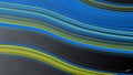 Abstract Blue and Yellow Curves in Gradating Black Background