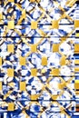 Abstract Blue and Yellow Geometric Shards Pattern, Portrait Images Generative AI Royalty Free Stock Photo
