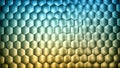 Abstract blue and yellow gradient hexagon background with metal texture. Polygonal surface Royalty Free Stock Photo
