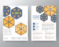 Abstract blue and yellow hexagon Brochure annual report cover Fl Royalty Free Stock Photo