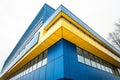 Abstract Blue and Yellow modern building corner Royalty Free Stock Photo