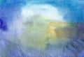 Abstract blue yellow watercolor blurred background Royalty Free Stock Photo