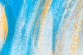 Abstract blue, yellow and white background oil painting. Multicolor brush strokes on paper. Template for card, invitation. Copy sp Royalty Free Stock Photo