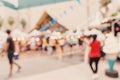 Abstract blur background crowd people in shopping mall for background, Vintage toned Royalty Free Stock Photo