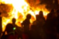 Abstract blur background. Festive Lag Baomer bonfires in Israel.