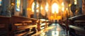 Abstract blur background of an interior of a church Royalty Free Stock Photo