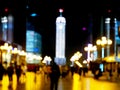Abstract blur background of Jiefangbei Pedestrian Street at night in Chongqing, China