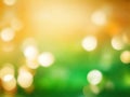 Abstract blur bokeh banner background. Gold bokeh on defocused emerald black background Royalty Free Stock Photo