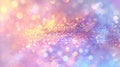 Abstract blur bokeh banner background. Rainbow colors, pastel purple, blue, gold yellow Royalty Free Stock Photo