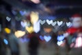 abstract blur and bokeh heart shape love valentine colorful night light