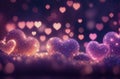 Abstract blur bokeh heart valentine background. Generative AI. Royalty Free Stock Photo