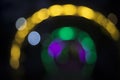 Abstract blur bokeh texture of colorful light on black background Royalty Free Stock Photo