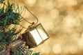 Abstract blur Christmas Tree bokeh background. Royalty Free Stock Photo