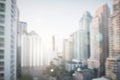 Abstract blur city estate building in morning view background. Cityscape skyline from top office window view. Blurred shine bokeh Royalty Free Stock Photo