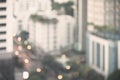 Abstract blur city estate building in morning view background. Cityscape skyline from top office window view. Blurred shine bokeh Royalty Free Stock Photo