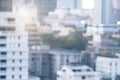 Abstract blur city estate building in morning view background. Cityscape skyline from top office window view. Blurred shine bokeh Royalty Free Stock Photo