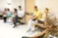 Abstract blur and defocused patients waiting to see doctor at hospital