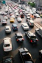 Abstract blur and defocused traffic on street in rush hour for background Royalty Free Stock Photo