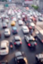Abstract blur and defocused traffic on street in rush hour for background Royalty Free Stock Photo