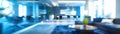 Abstract blur of an executive office interior, highlighting the modern design and spacious layout in soft, inviting blue hues Royalty Free Stock Photo