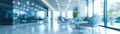 Abstract blur of an executive office interior, highlighting the modern design and spacious layout in soft, inviting blue hues Royalty Free Stock Photo