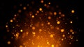 Abstract blur gold bokeh background. Real dust particles with real lens flare stars. glitter lights. Merry Christmas and New Year Royalty Free Stock Photo