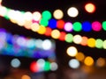 Abstract blur image of colorful light of night party bokeh. Royalty Free Stock Photo