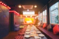 Abstract blur karaoke room for party, sociability lifestyle dinner concept