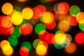 Abstract blur Lights of Christmas Tree soft focus and Blurred Bokeh Defocused Background colorful garland Royalty Free Stock Photo