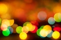 Abstract blur Lights of Christmas Tree soft focus and Blurred Bokeh Defocused Background colorful garland Royalty Free Stock Photo