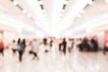 Abstract blur people in exhibition hall event background, defocused tradeshow event exhibition, business convention show, job fair