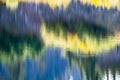 Abstract Blur Reflections Forest in Lake Water