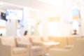 Abstract blur waiting area interior in luxury hospital Royalty Free Stock Photo