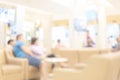 Abstract blur waiting area interior in luxury hospital Royalty Free Stock Photo