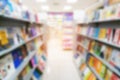 Abstract blured of library book store and book shop interior background