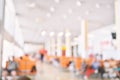 Abstract blurred in airport terminal, Travelers tourist waiting at boarding gate before departure. Transportation concept. Royalty Free Stock Photo
