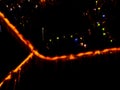 Abstract Blurred background Aerial night view of a big city. Cityscape panorama bokeh at night. Blurry Aerial view of skyscraper a Royalty Free Stock Photo