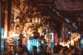 Abstract blurred background of Marrakesh souk market. Royalty Free Stock Photo