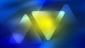 Vector Abstract Dark Blue and Yellow Gradient Background with Glowing Triangles Royalty Free Stock Photo