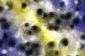 Abstract blurred blue-and-yellow background-the bokeh of the plurality of transparent circles, bubbles Royalty Free Stock Photo