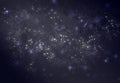 Abstract blurred bokeh background as texture, Wallpaper as image of dark blue night sky in stars and Stardust