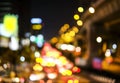 Abstract blurred bokeh background of car light on road Royalty Free Stock Photo