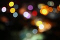 Abstract blurred bokeh in city colorfu beautiful in night