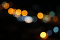 Abstract blurred bokeh in city colorfu beautiful in night, with copy space