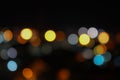 Abstract blurred bokeh city elevated intersection night view Royalty Free Stock Photo